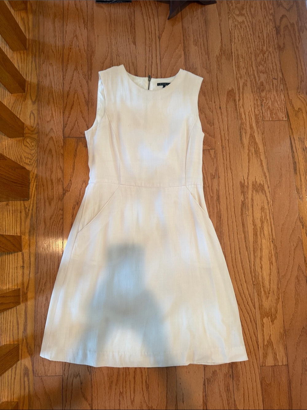 Theory Cream Sleeveless Mini Dress
